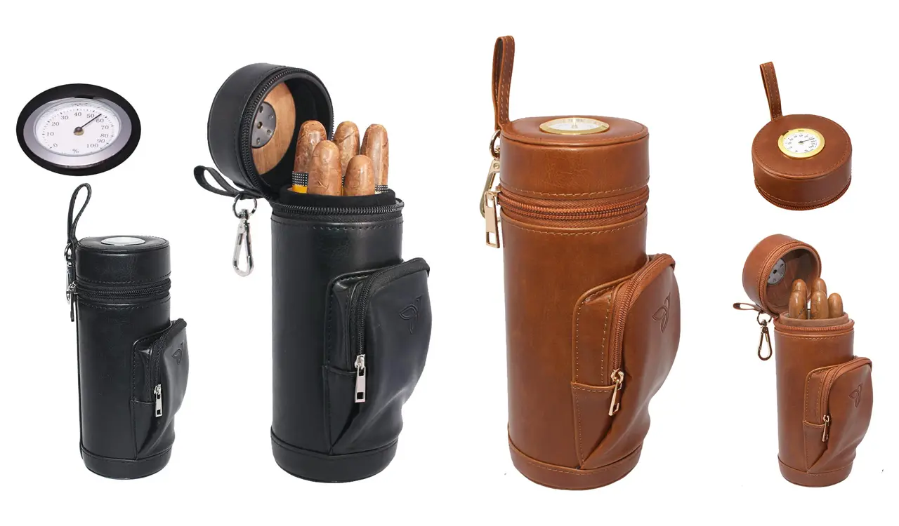 Compact and Convenient Travel Cigar Humidor