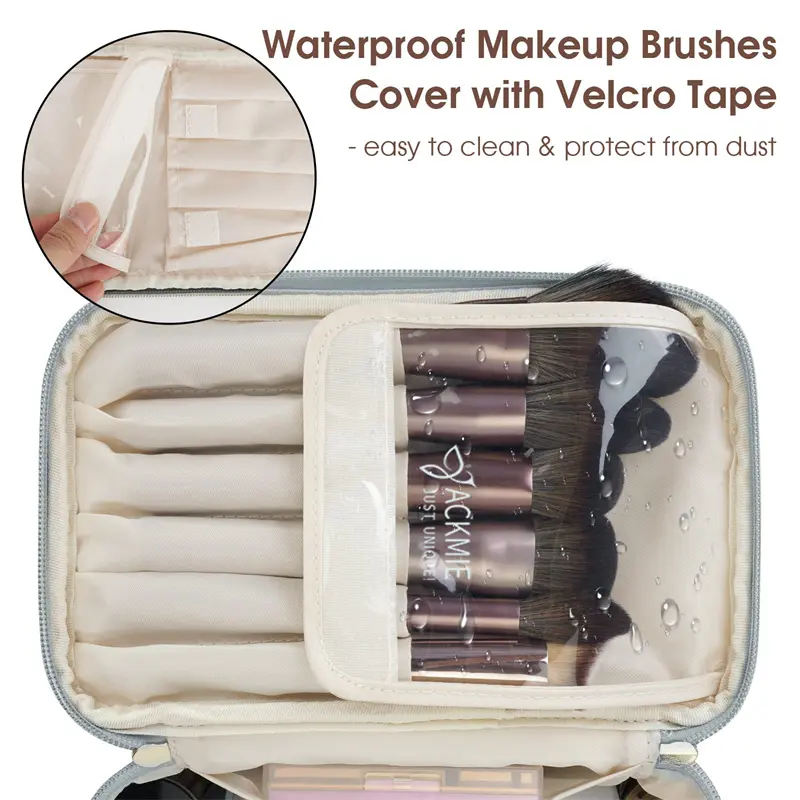China Vegan Waterproof Leather Luxury Cosmetic Bags Manufacturers, Factories