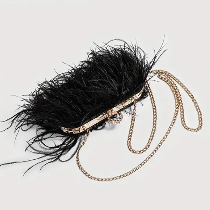 China Luxury Ostrich Feather Party Evening Bag Clutch Manufacturer, Suppliers