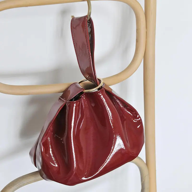 Wholesale Women's Shiny Clutch Patent Leather Vegan Leather Small Handbag Manufacturers, Supplier