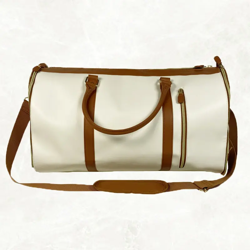 China Large PU Leather Garment Bag With Shoe Compartment Factory, Factories