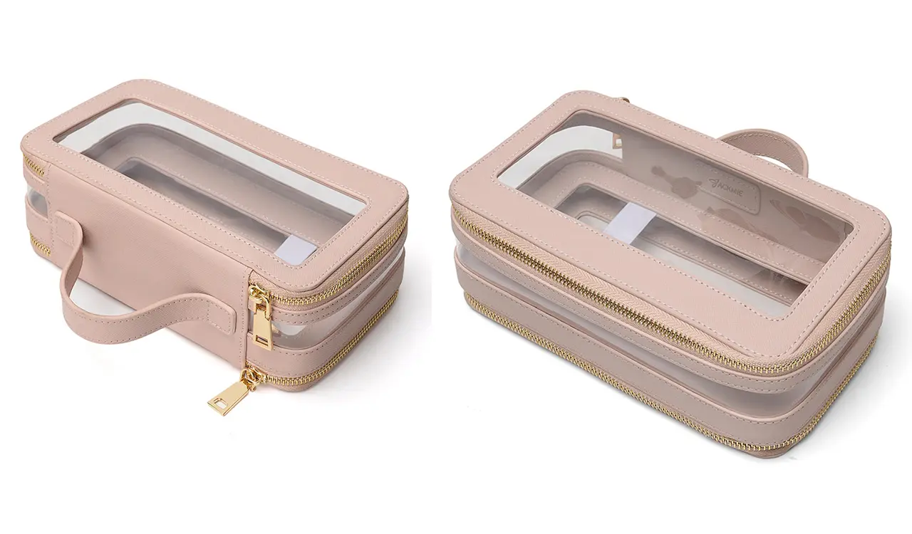 Waterproof saffiano leather makeup case material