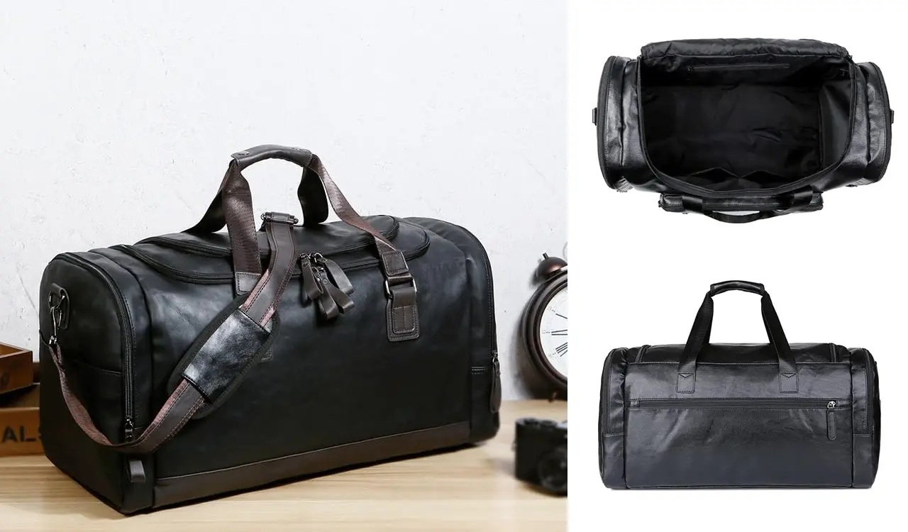 Leather Weekend Bag Side View