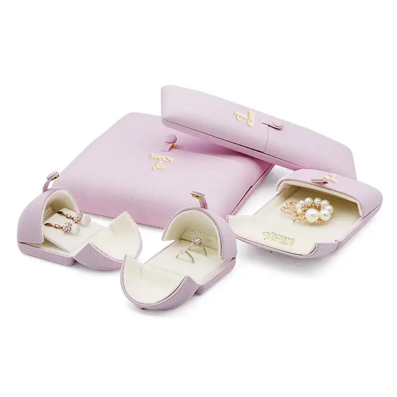 Wholesale Creative Double Mesh Leather Ring Box Jewelry Box Manufacturer, Suppliers