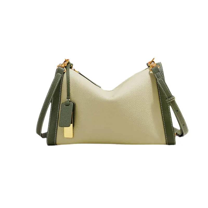 China Colorblock Genuine Leather Boston Shoulder Bag Factory, Suppliers