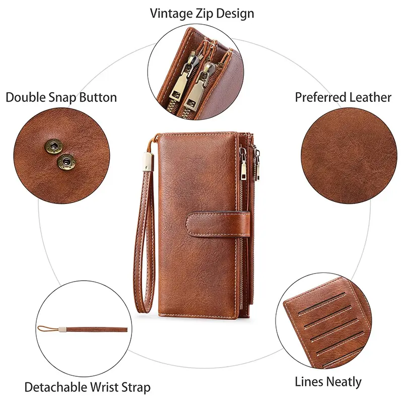 Wholesale Women's Wallet Large Capacity Credit Card Holder with RFID Clutch Manufacturer, Suppliers