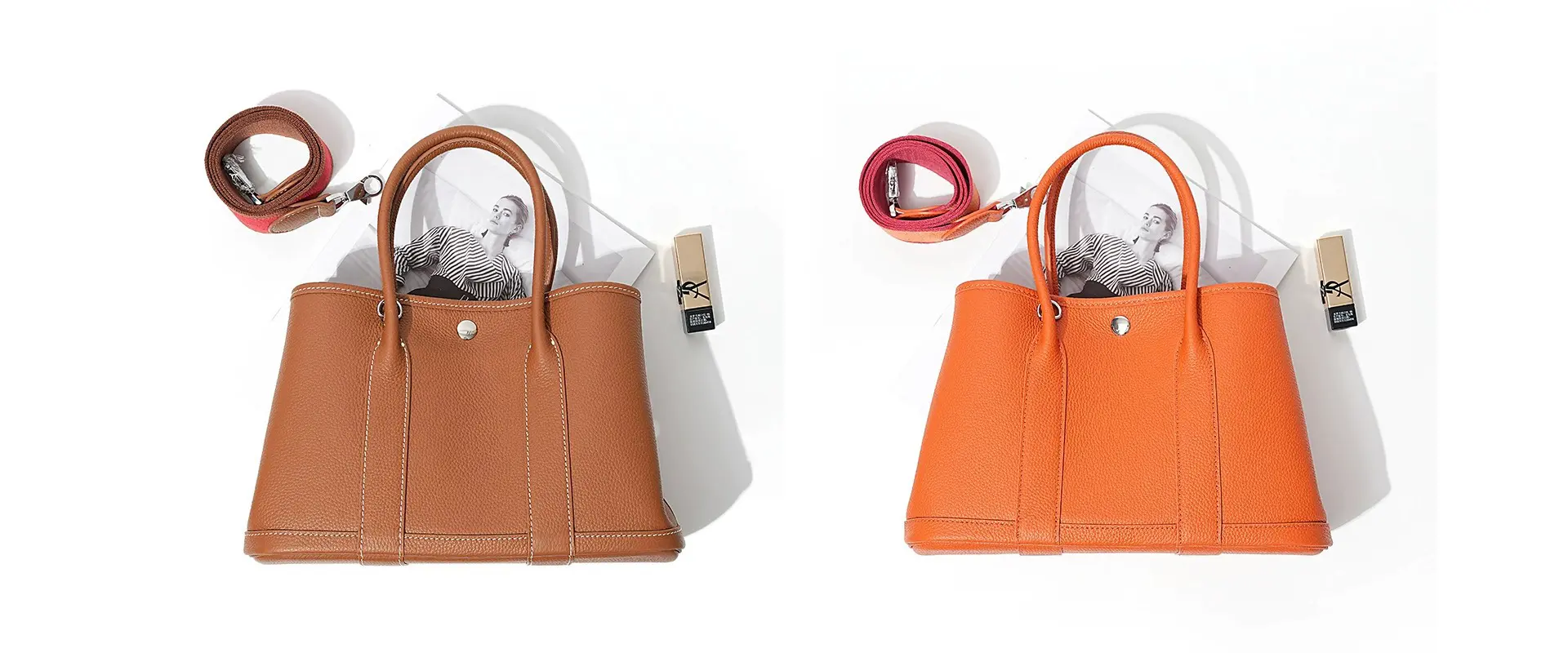 Premium Cowhide Leather Shoulder Bag Lifestyle View