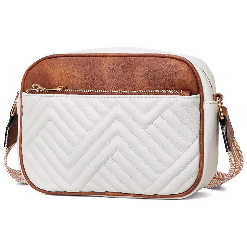 China Women's Quilted Crossbody Bag Small Shoulder Bag with Embroidered Strap Manufacturer, Factories