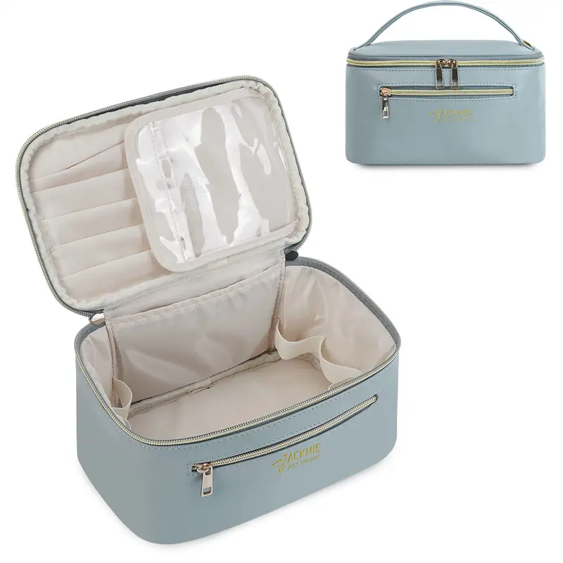 China Vegan Waterproof Leather Luxury Cosmetic Bags Manufacturers, Factories