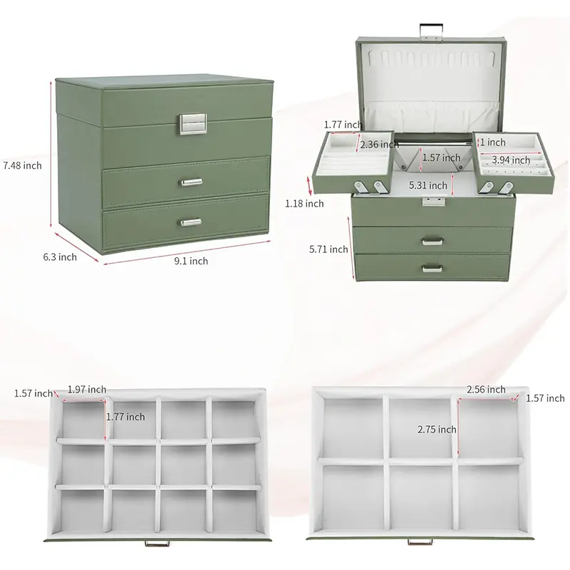 China Jewelry Storage Box Jewelry Stand Storage Box 4 Layer Leather Jewelry Box Factory, Suppliers