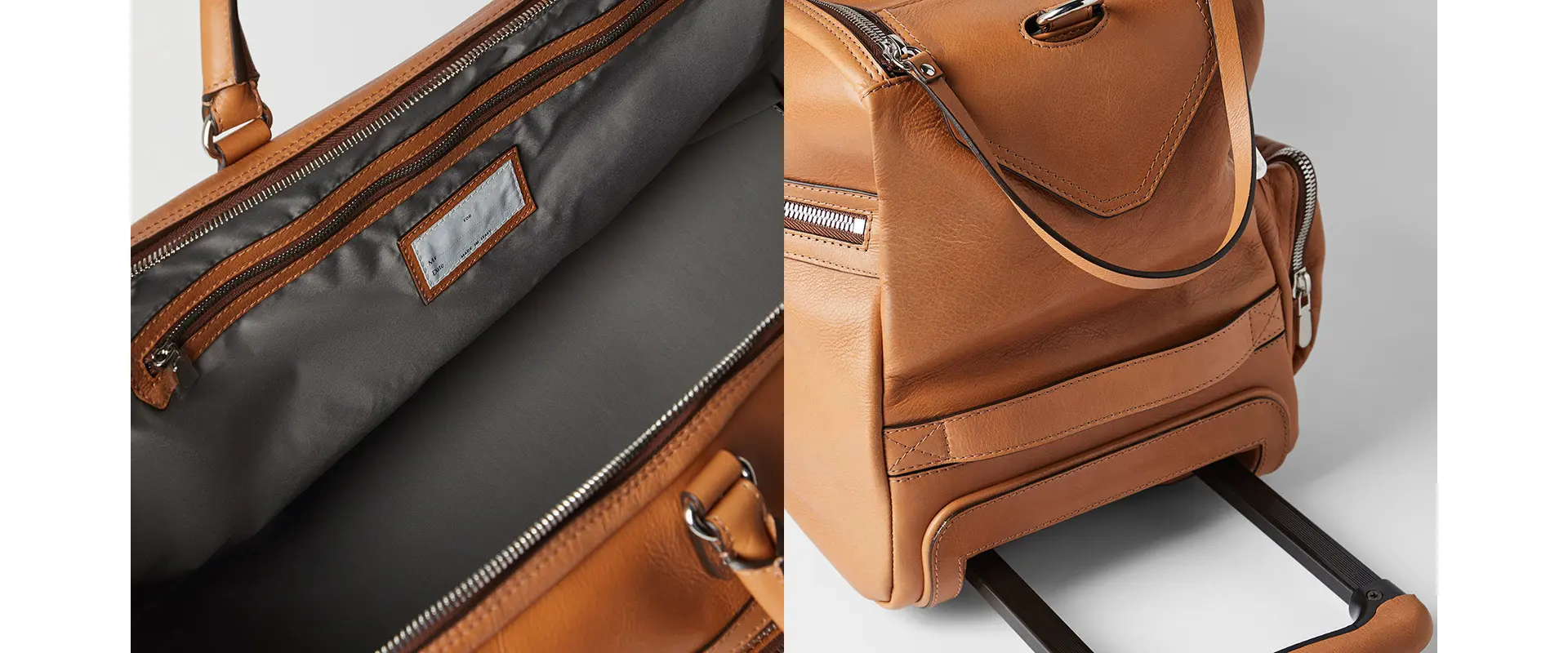 Vachetta Leather Travel Bag Detail View