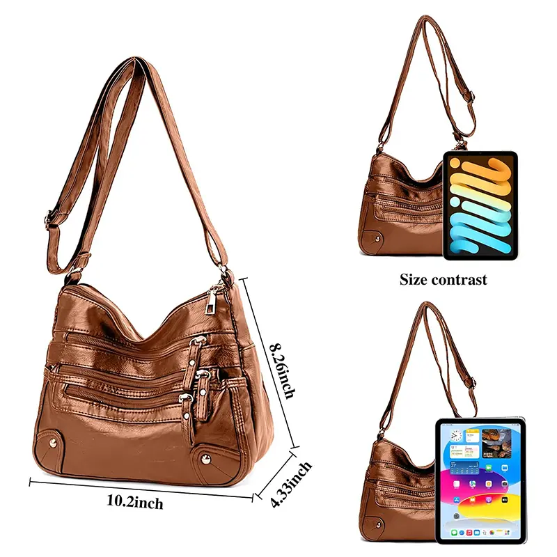China Soft PU Leather Multi-Pocket Women's Crossbody Bag Manufacturer, Factory