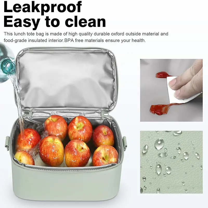 Wholesale PU Leather Lunch Tote Bag Double Layer Insulated Lunch Box Factory, Supplier