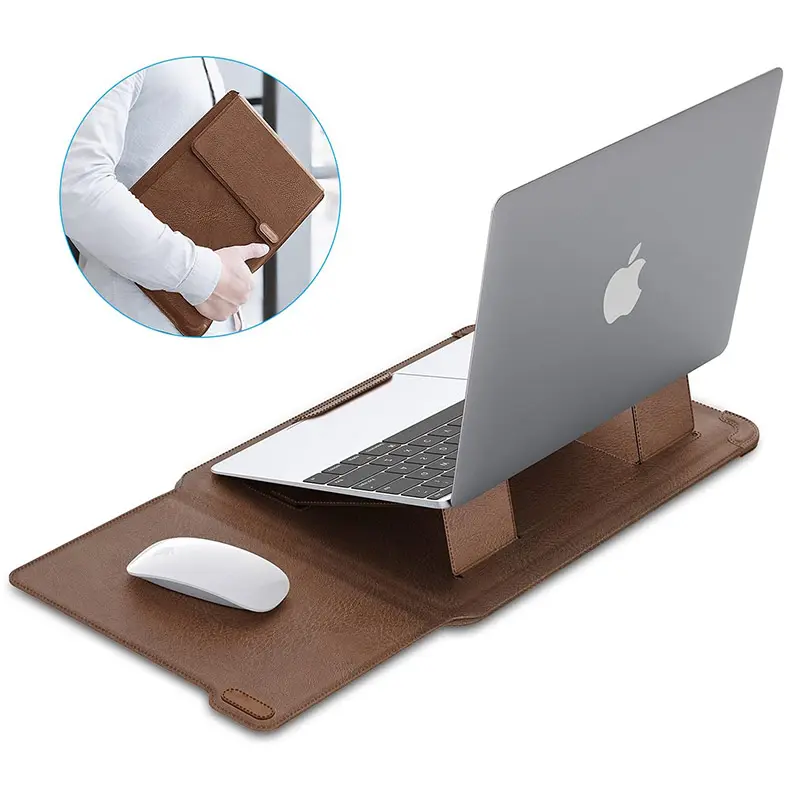 China Leather Laptop Sleeve MacBook Air Sleeve with Laptop Stand and Mouse Pad Manufacturer, Manufacturers