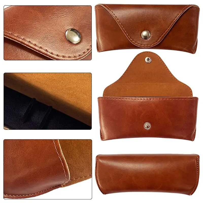 China Portable Leather Glasses Case Sunglasses Bag Horizontal Glasses Case Manufacturer, Suppliers