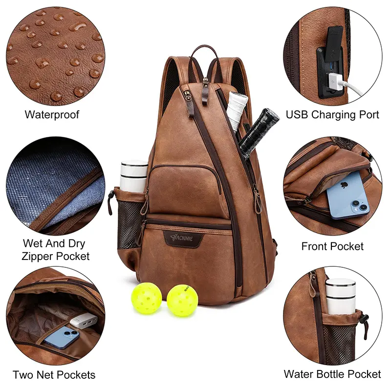 China Pickleball Backpack Reversible Sling Pickle Ball Paddle Bag Manufacturers, Factories
