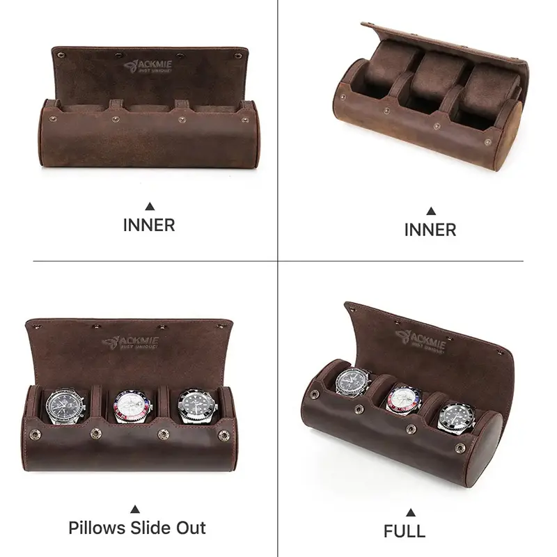 China PU Leather Men's 3 Slot Watch Case Roll Manufacturers, Factories