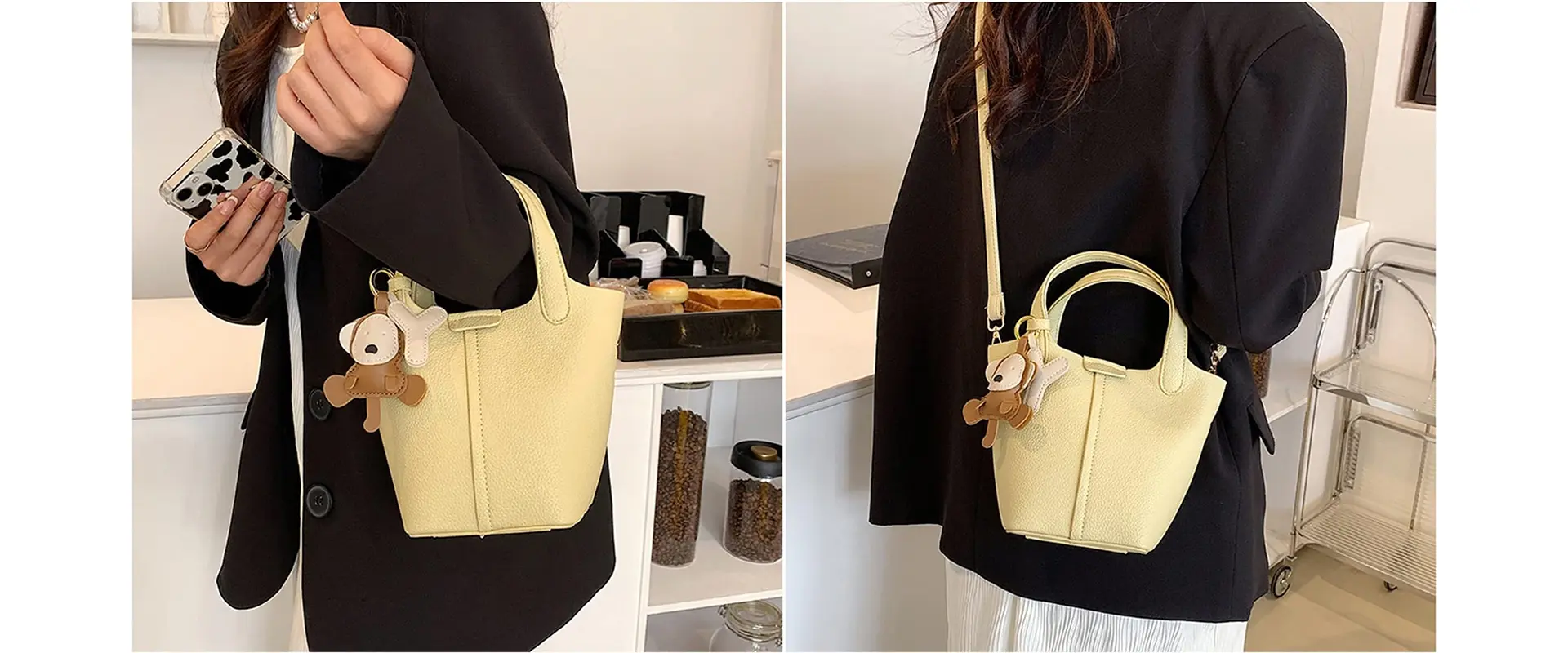 Compact yet spacious leather bag with multiple compartments