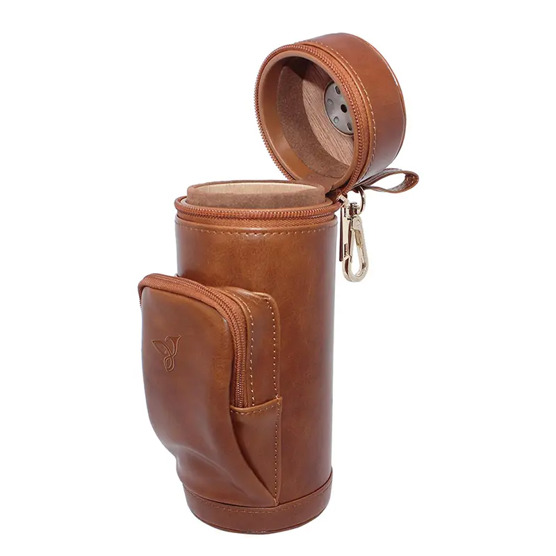 Wholesale Cedar Lined Portable Travel Leather Cigar Humidor Factory, Supplier