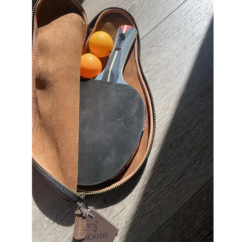Wholesale Full Grain Leather Table Tennis Paddle Case Manufacturer, Factory