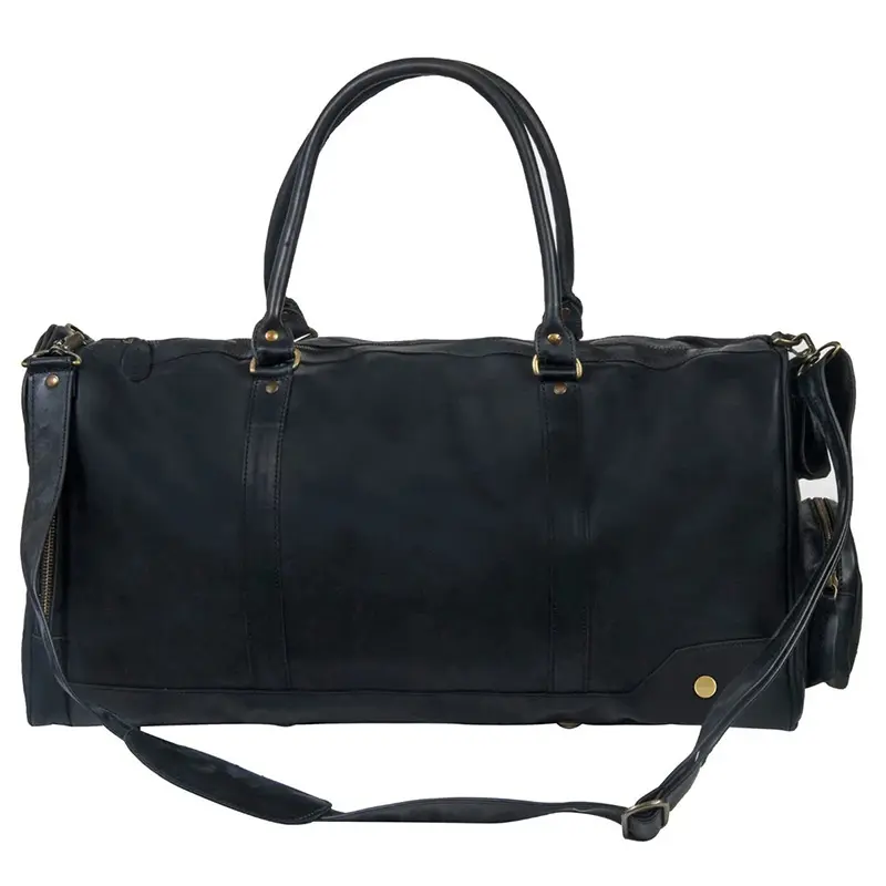 Wholesale Black Pony Hair Leather Weekend Bag Duffel Bag Manufacturer, Factories