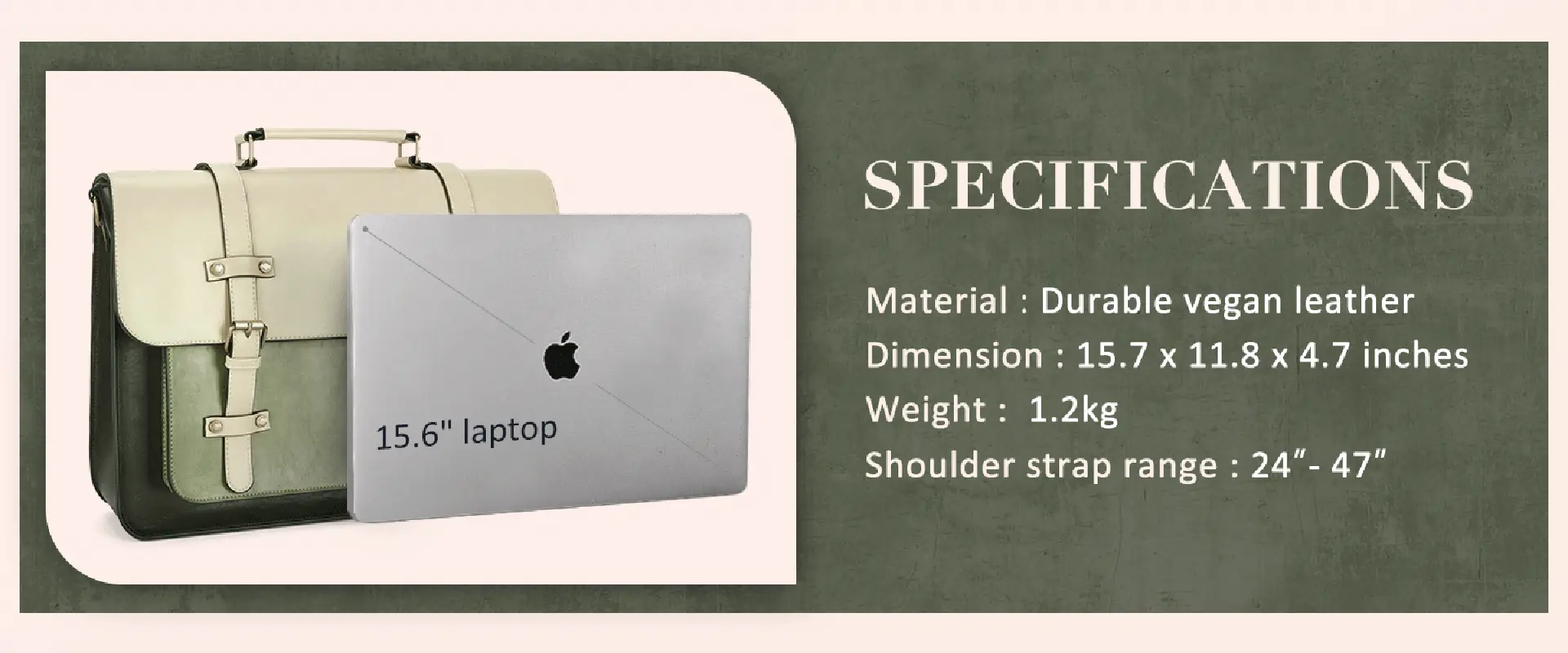 Lightweight daily commuter laptop bag size and weight display