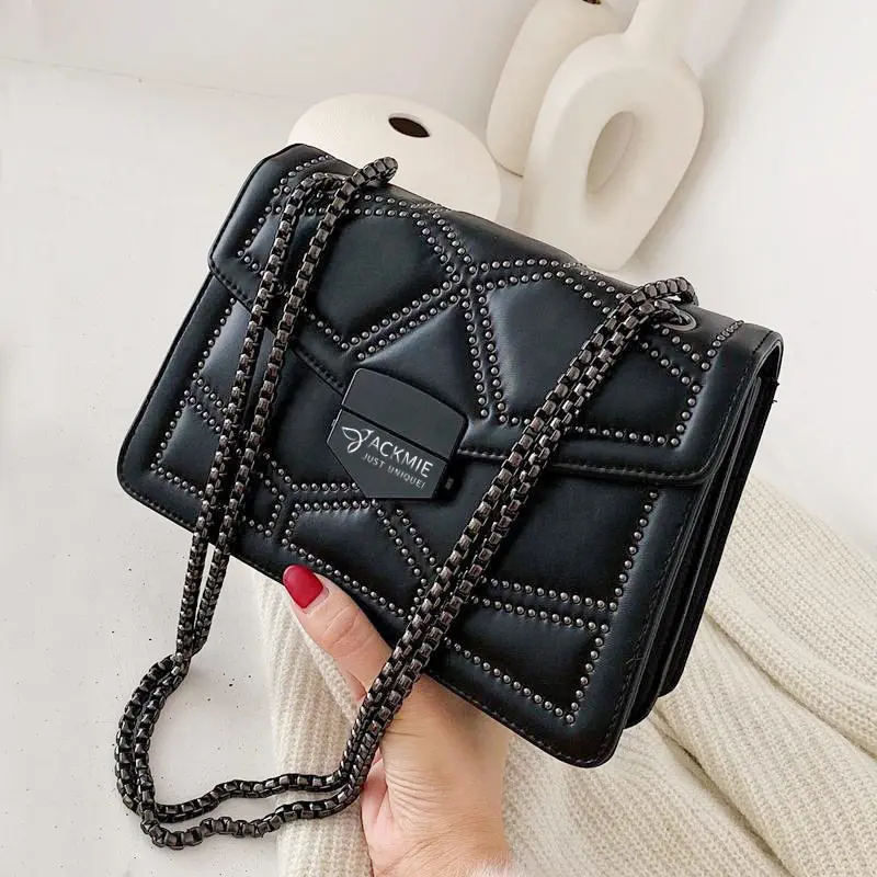 China Diamond Quilting Leather Chain Shoulder Bag Manufacturers, Factories