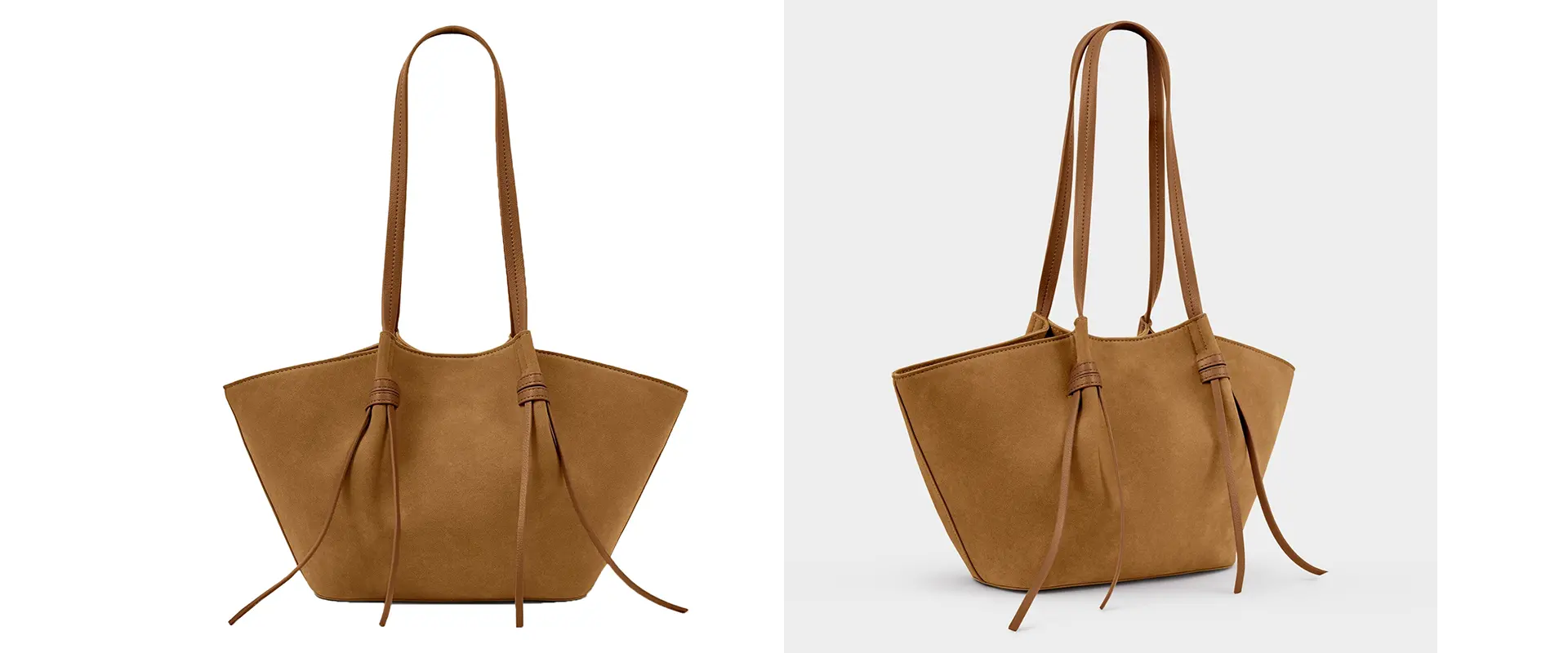 Small Caramel Tote Bag Front View
