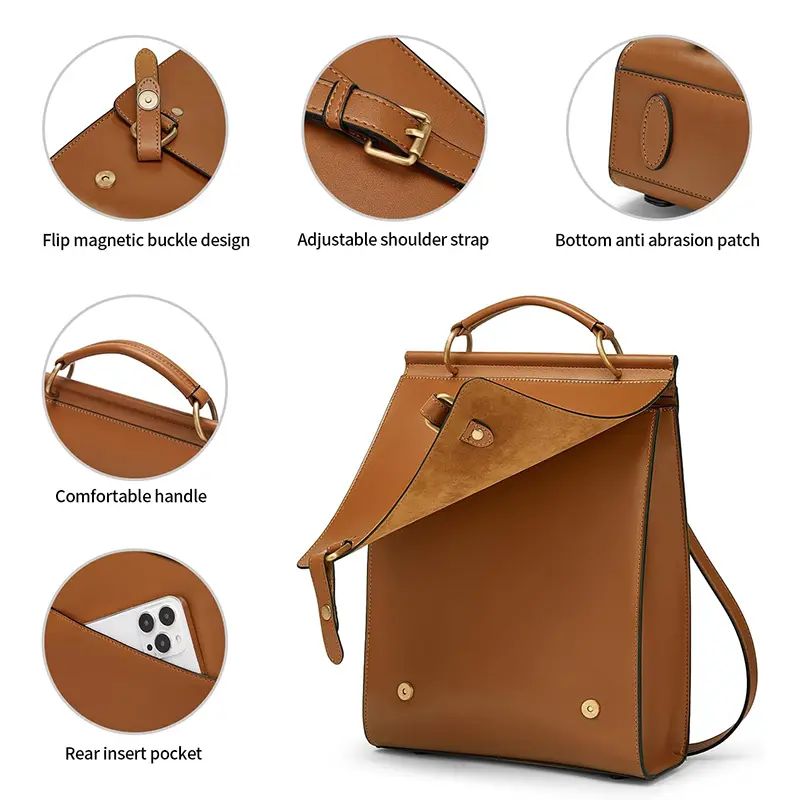 Wholesale Women's Genuine Leather Backpack Vintage Laptop Bag Manufacturer, Manufacturers
