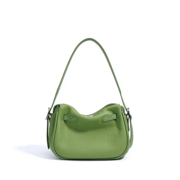 Wholesale Women's Genuine Leather Luxury Fashion Designer Classic Buckle Closure Waterproof Polyester Lining Casual Handbag Manufacturer, Suppliers