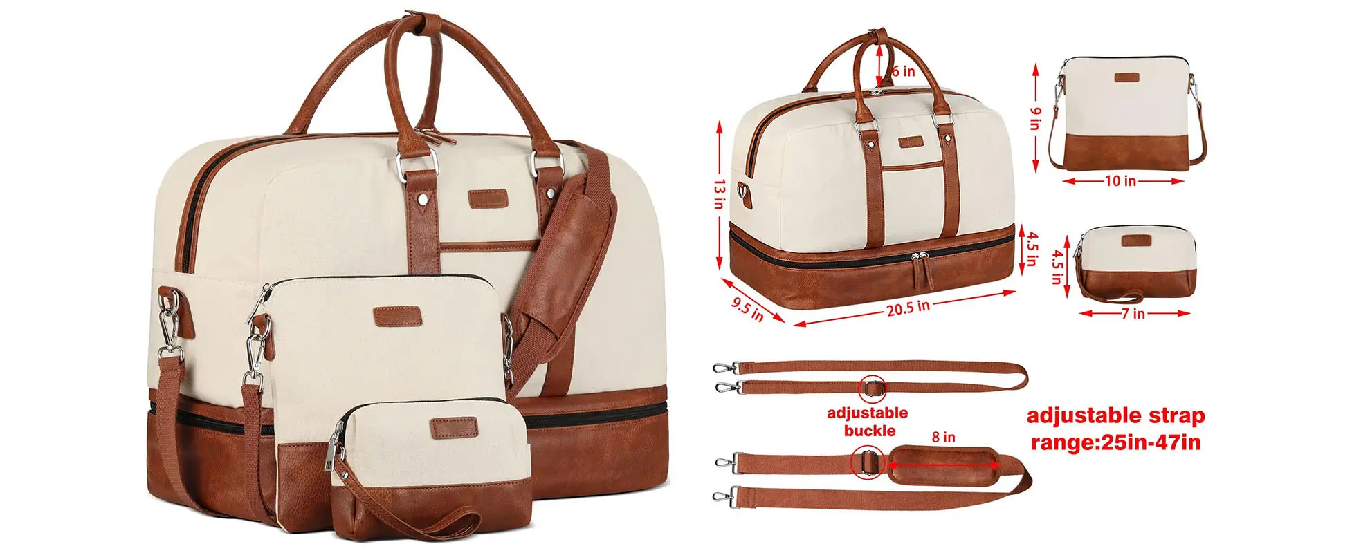 3PCS Set Weekender Bag Overview