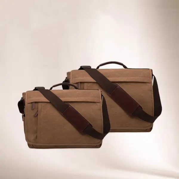 Wholesale Customizable Waterproof Large Modern Slim Simple Work Laptop Briefcase with Crossbody Carrying System Canvas Handle Manufacturer, Factory