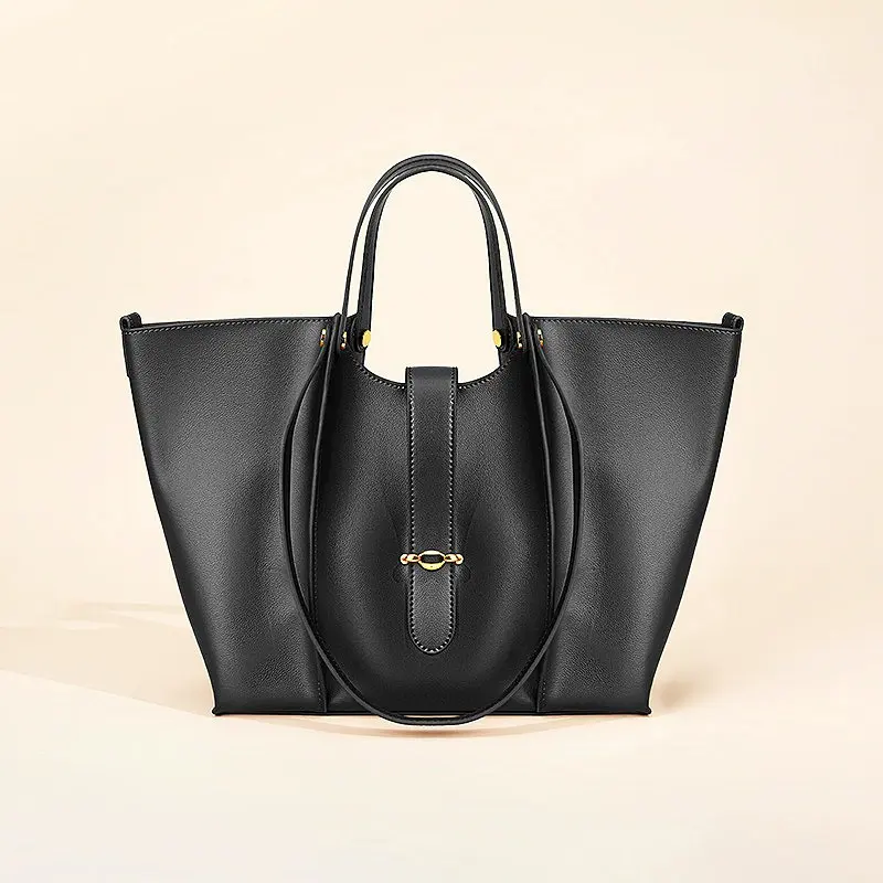 Wholesale Cowhide Commuter Tote Bag Large Capacity Hobo Bag Manufacturers, Factories