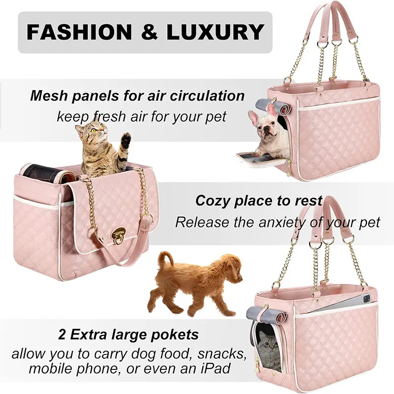 China Stylish Leather Pet Bag Dog Bag with 2 Large Pockets Factory, Suppliers