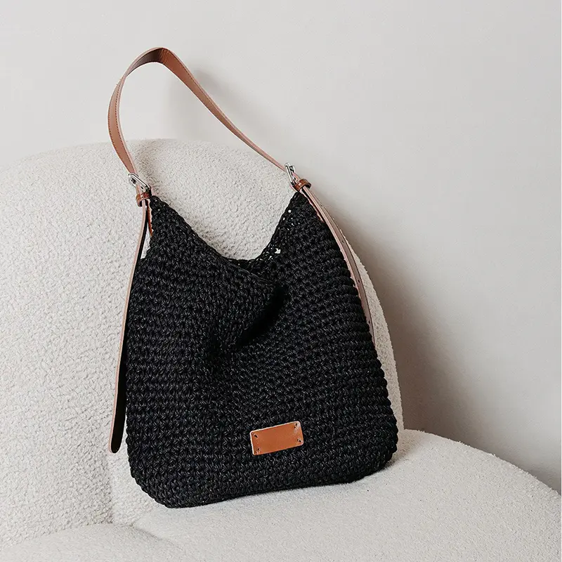 Wholesale Straw Beach Bag Woven Bag Straw Tote Bag Women's Shoulder Bag Factories, Supplier