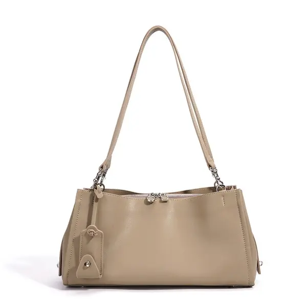 Wholesale Hot Sale Luxury Fashion Designer Button Closure Waterproof Genuine Leather Casual Hasp Shape 1-1.9L Large Capacity Handbag Manufacturers, Suppliers