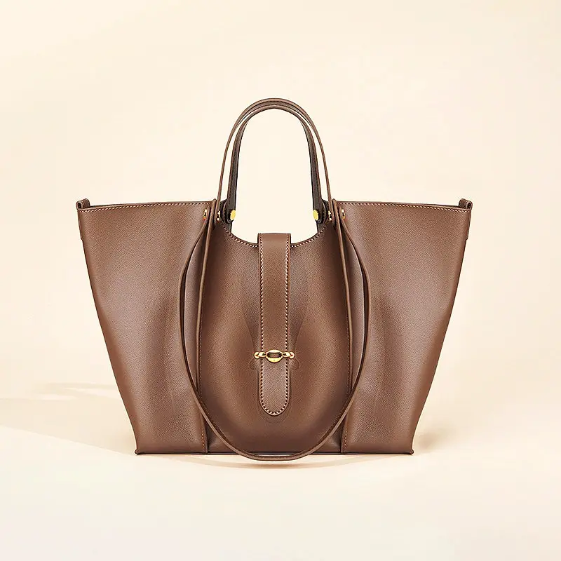 Wholesale Cowhide Commuter Tote Bag Large Capacity Hobo Bag Manufacturers, Factories