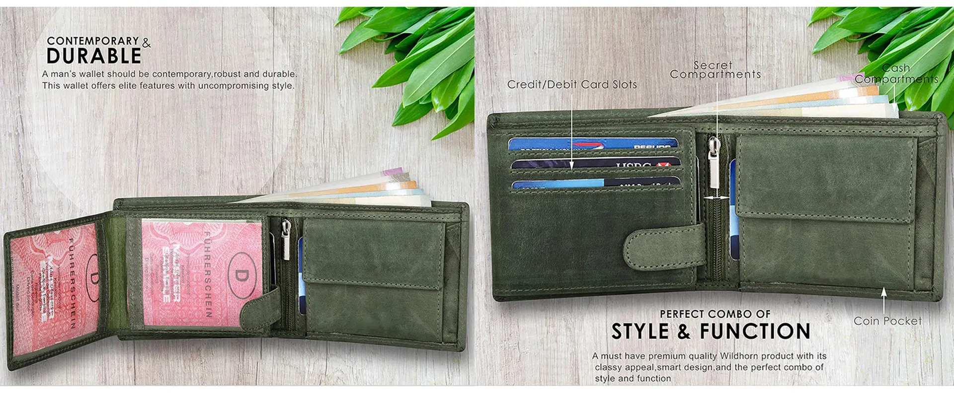 Handcrafted Leather Wallet Inside View
