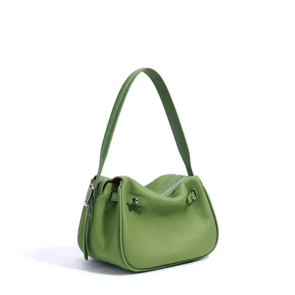 Wholesale Women's Genuine Leather Luxury Fashion Designer Classic Buckle Closure Waterproof Polyester Lining Casual Handbag Manufacturer, Suppliers