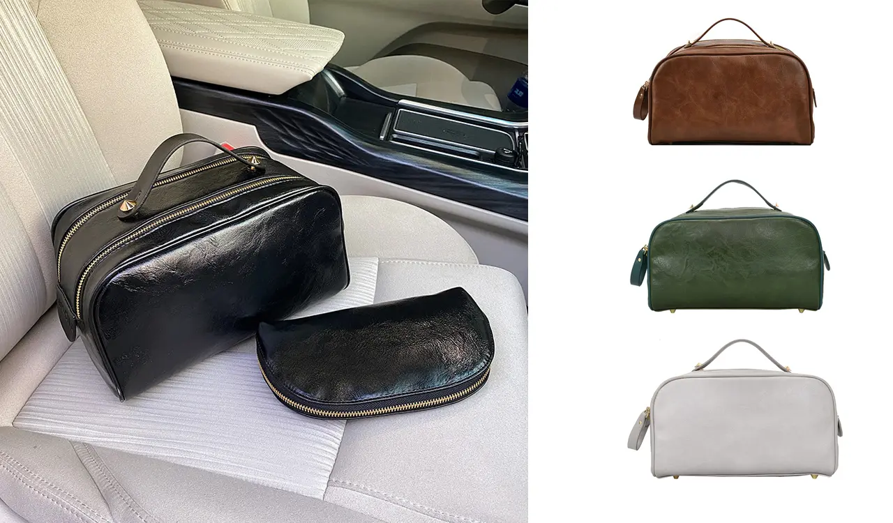 Leather Cosmetic Bag Detail