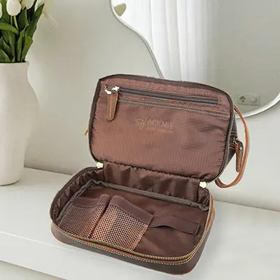 Genuine Leather Makeup Bag
