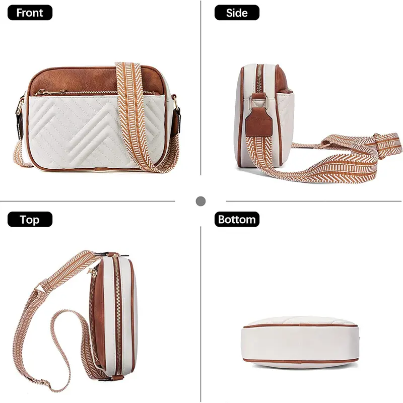 China Women's Quilted Crossbody Bag Small Shoulder Bag with Embroidered Strap Manufacturer, Factories