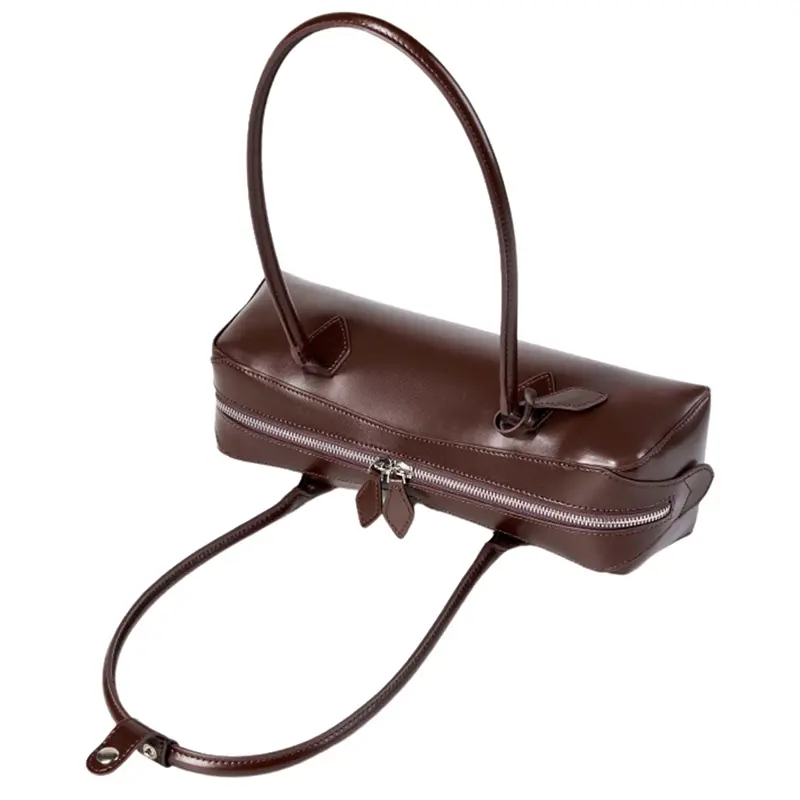 China Large Capacity Cowhide Underarm Bag Long Baguette Bag Manufacturers, Supplier