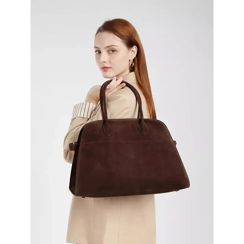Wholesale Suede Leather Tote Laptop Bag Work Bag Manufacturer, Supplier