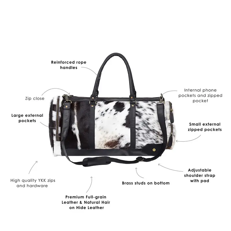 Wholesale Black Pony Hair Leather Travel Bag Manufacturer, Manufacturers