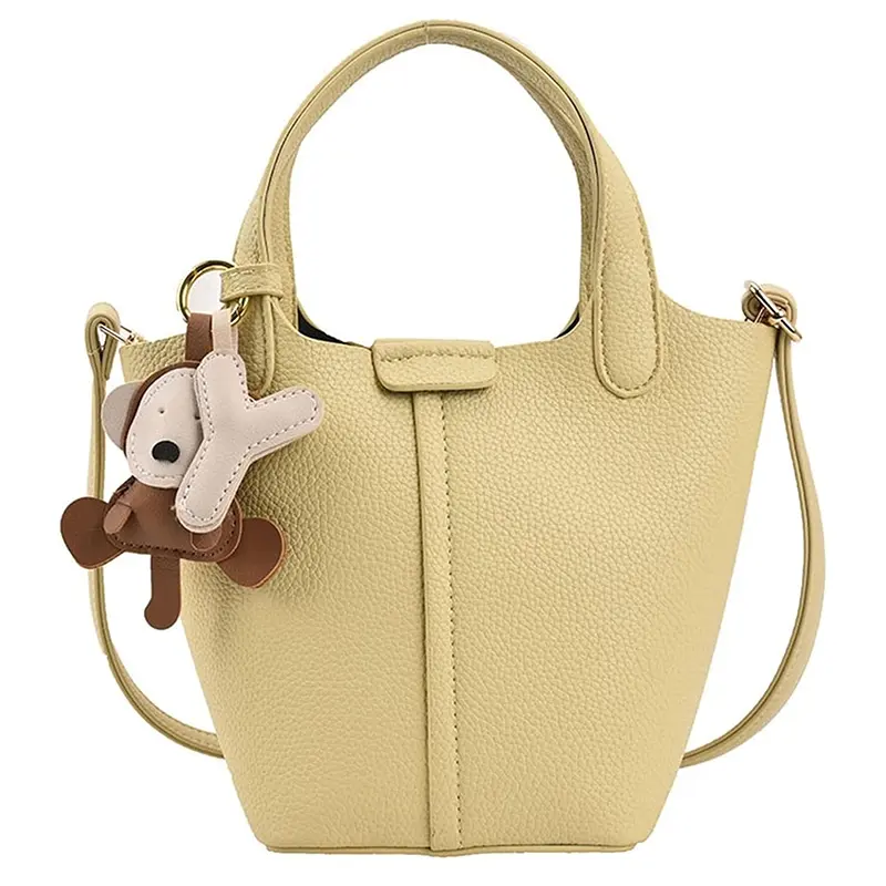 China Genuine Leather Bag Handbag Women Light Luxury Bucket Bag Shoulder Messenger Bag Factory, Factories