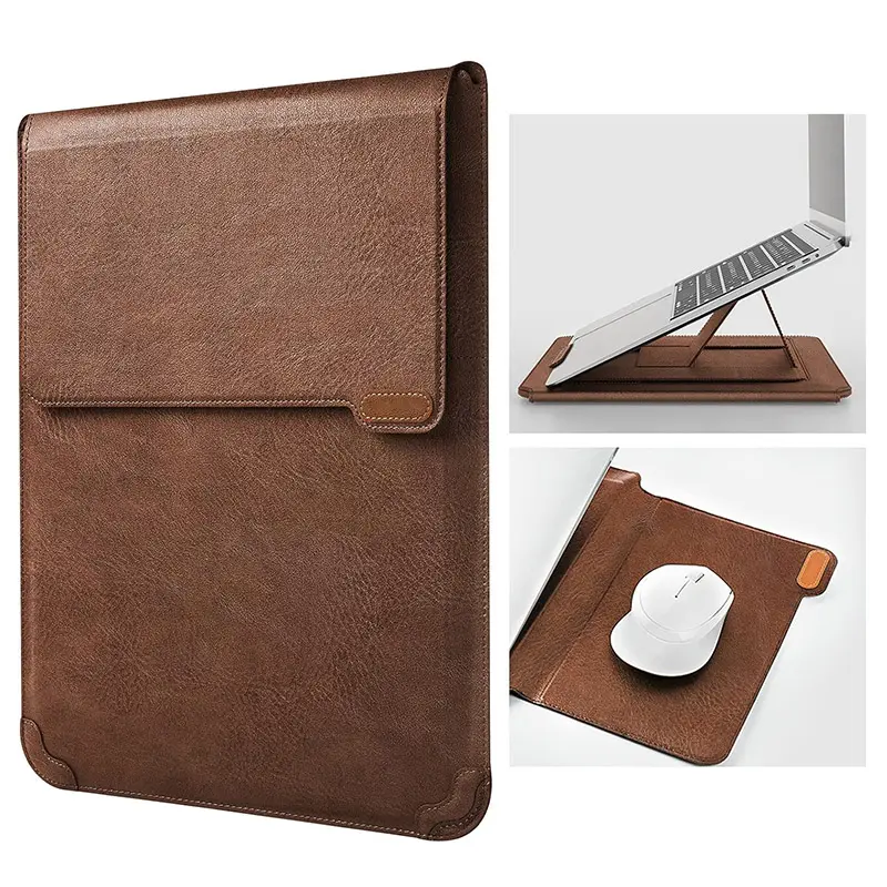 China Leather Laptop Sleeve MacBook Air Sleeve with Laptop Stand and Mouse Pad Manufacturer, Manufacturers