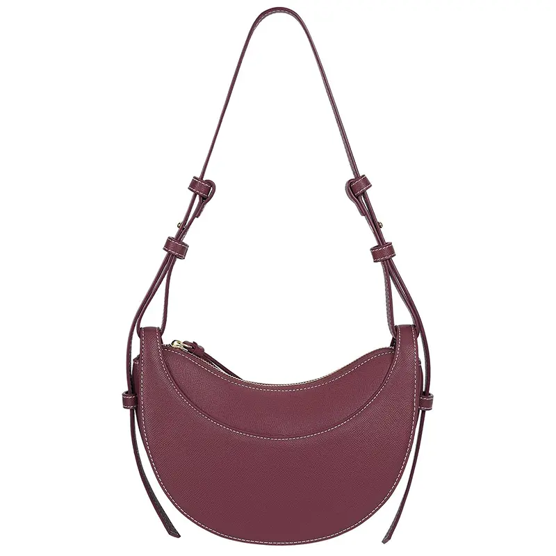 China Half Moon Bag Leather Crossbody Bag Women Saddle Bag Handbag Manufacturer, Factory