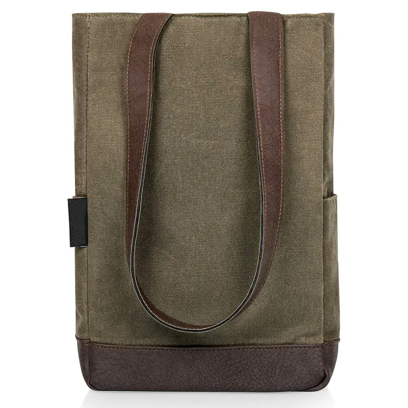 Wholesale 2 Bottles Insulated Wine Bag Distressed Wax Canvas Wine Tote Bag Wine Gift Bag Suppliers, Supplier