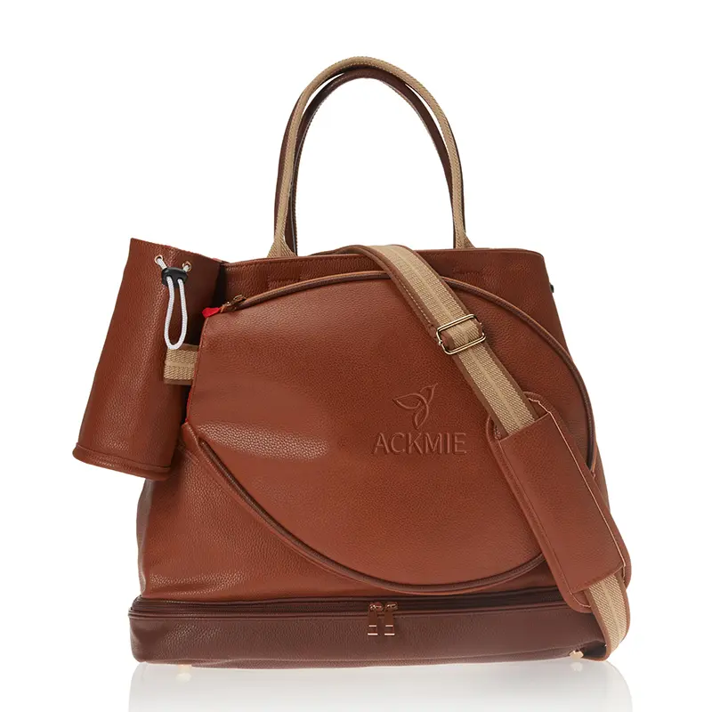 China Large Leather Tennis Racquet Bag Tennis Tote Factory, Supplier